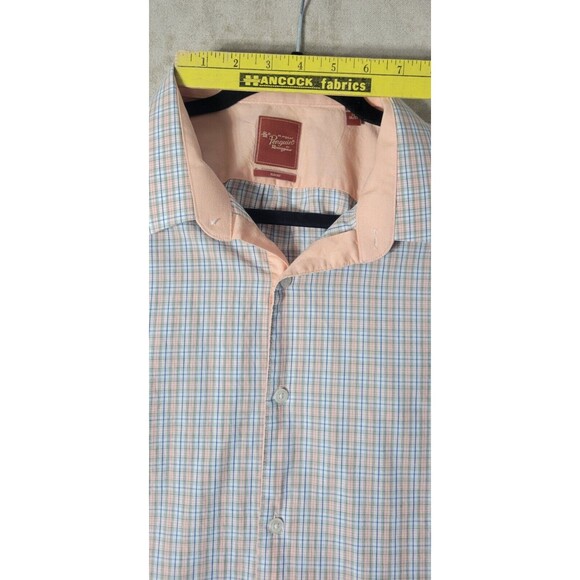 Penguin Mens Casual Shirt Slim Fit Long Sleeve Multicolor Plaid Size 18 36/37 - Picture 7 of 8